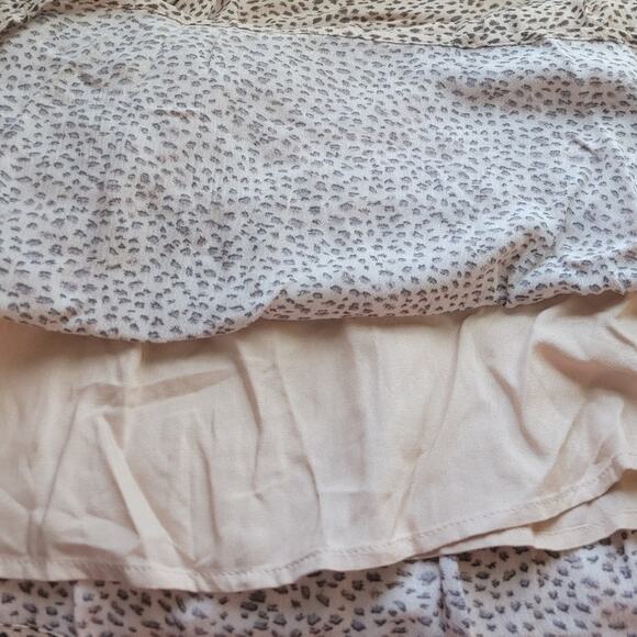Abercrombie & Fitch Cheetah Print Tiered Dress Women's XS Balloon Sleeve Pockets - Picture 6 of 8